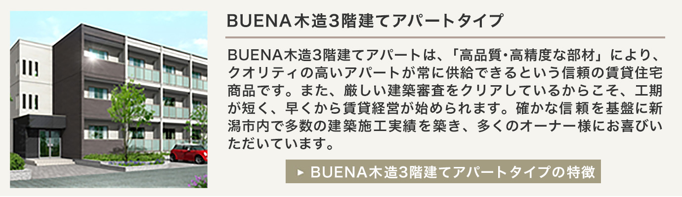「投資用不動産」BUENA（ブエナ）シリーズ アパートの特徴